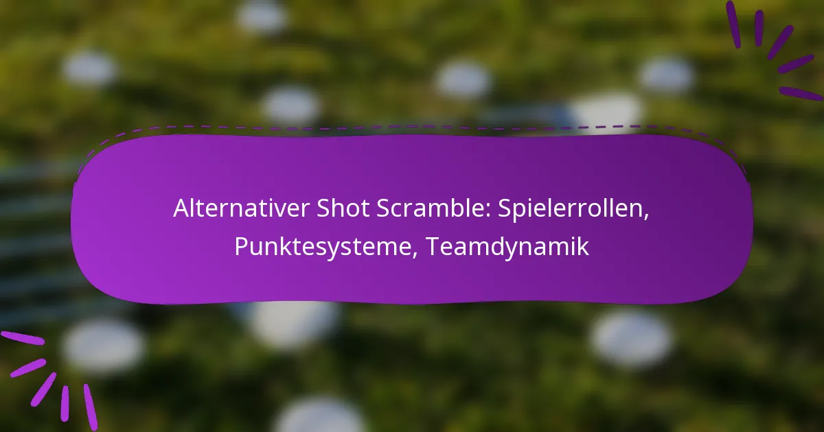 Alternativer Shot Scramble: Spielerrollen, Punktesysteme, Teamdynamik