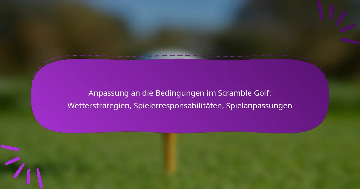 Anpassung an die Bedingungen im Scramble Golf: Wetterstrategien, Spielerresponsabilitäten, Spielanpassungen