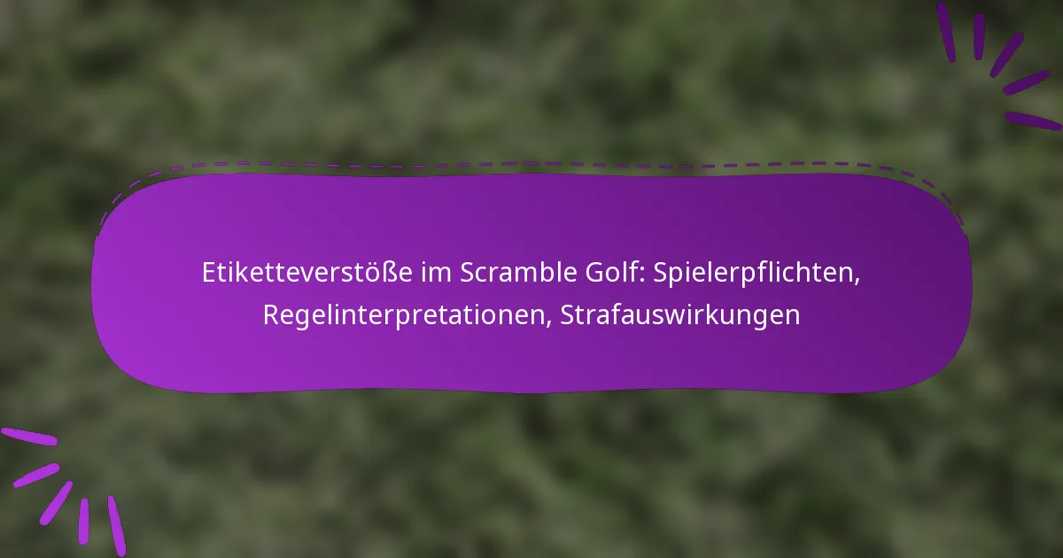 Etiketteverstöße im Scramble Golf: Spielerpflichten, Regelinterpretationen, Strafauswirkungen
