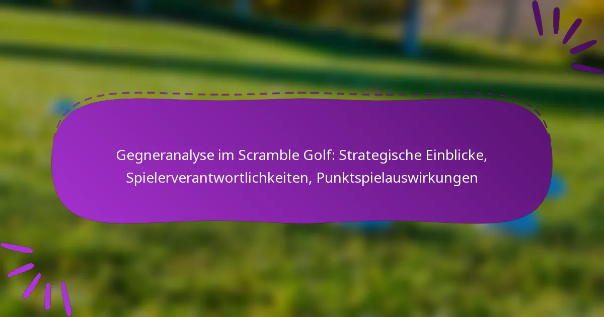 Gegneranalyse im Scramble Golf: Strategische Einblicke, Spielerverantwortlichkeiten, Punktspielauswirkungen