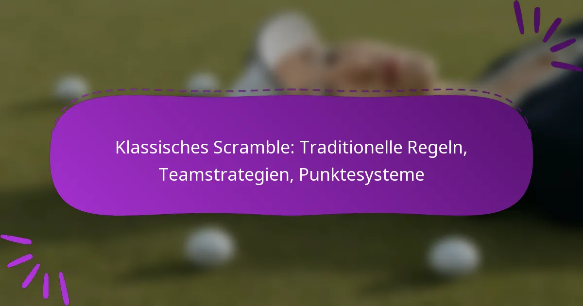 Klassisches Scramble: Traditionelle Regeln, Teamstrategien, Punktesysteme