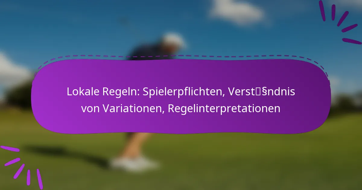 Lokale Regeln: Spielerpflichten, Verständnis von Variationen, Regelinterpretationen