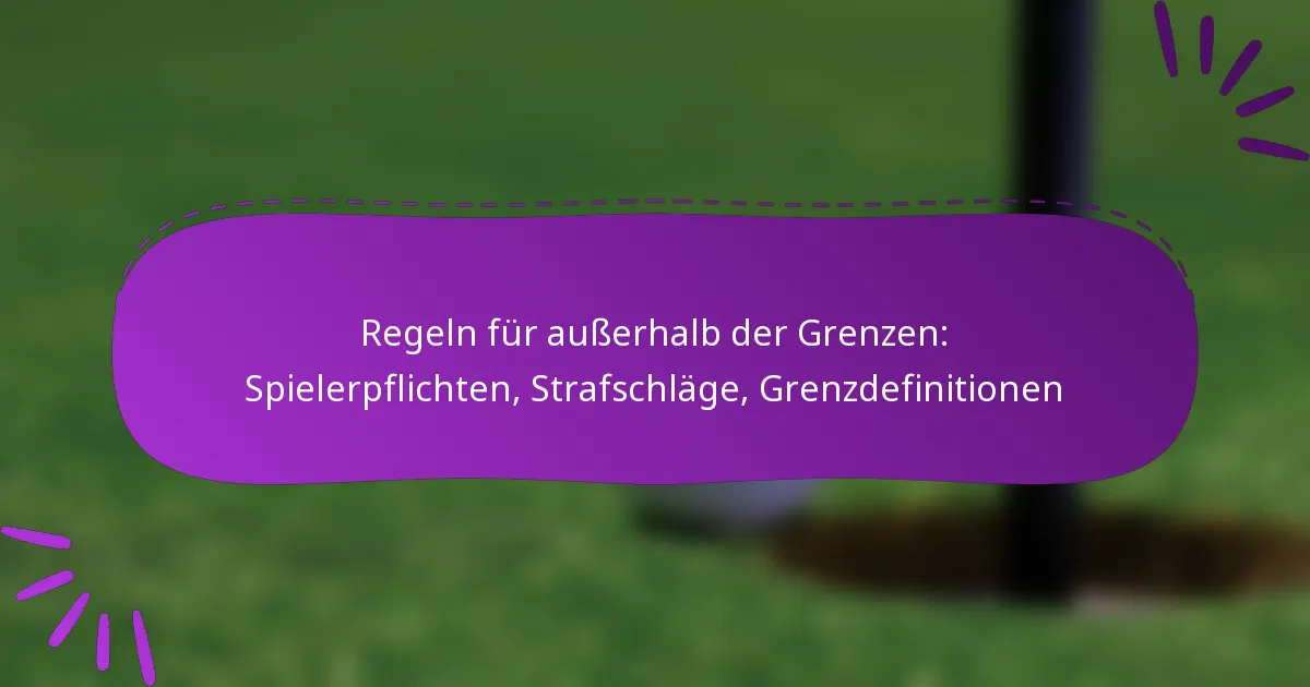 Regeln für außerhalb der Grenzen: Spielerpflichten, Strafschläge, Grenzdefinitionen