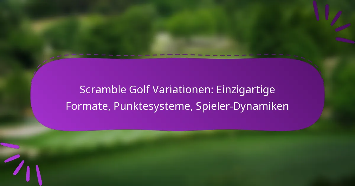 Scramble Golf Variationen: Einzigartige Formate, Punktesysteme, Spieler-Dynamiken