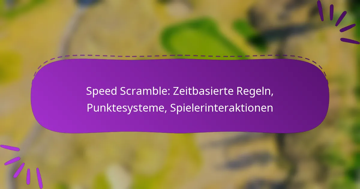 Speed Scramble: Zeitbasierte Regeln, Punktesysteme, Spielerinteraktionen