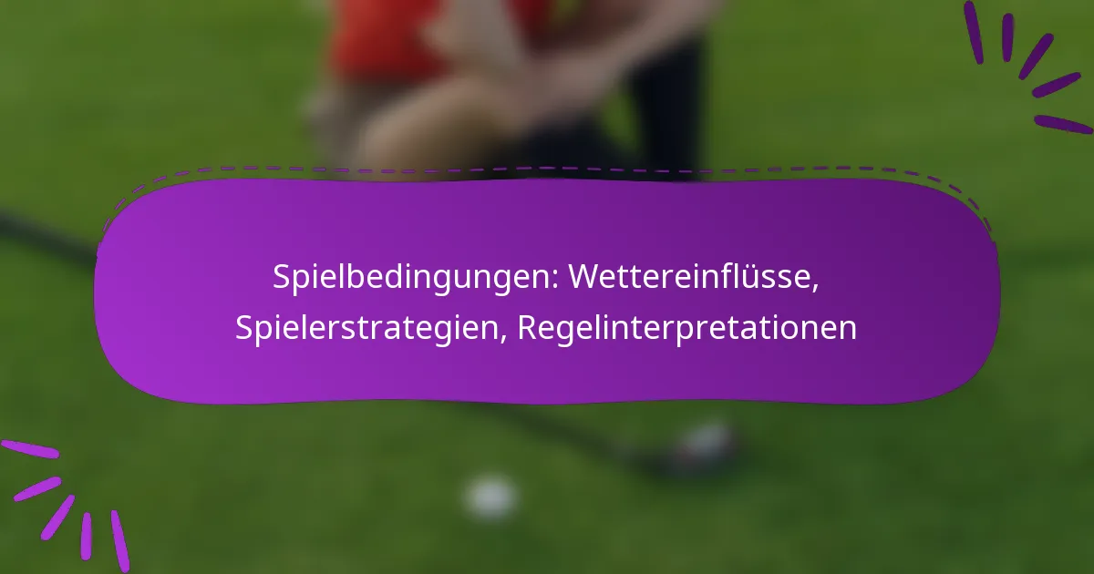 Spielbedingungen: Wettereinflüsse, Spielerstrategien, Regelinterpretationen