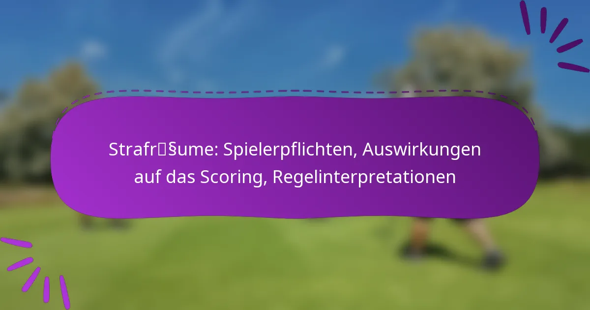 Strafräume: Spielerpflichten, Auswirkungen auf das Scoring, Regelinterpretationen