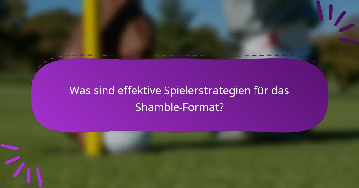 Was sind effektive Spielerstrategien für das Shamble-Format?