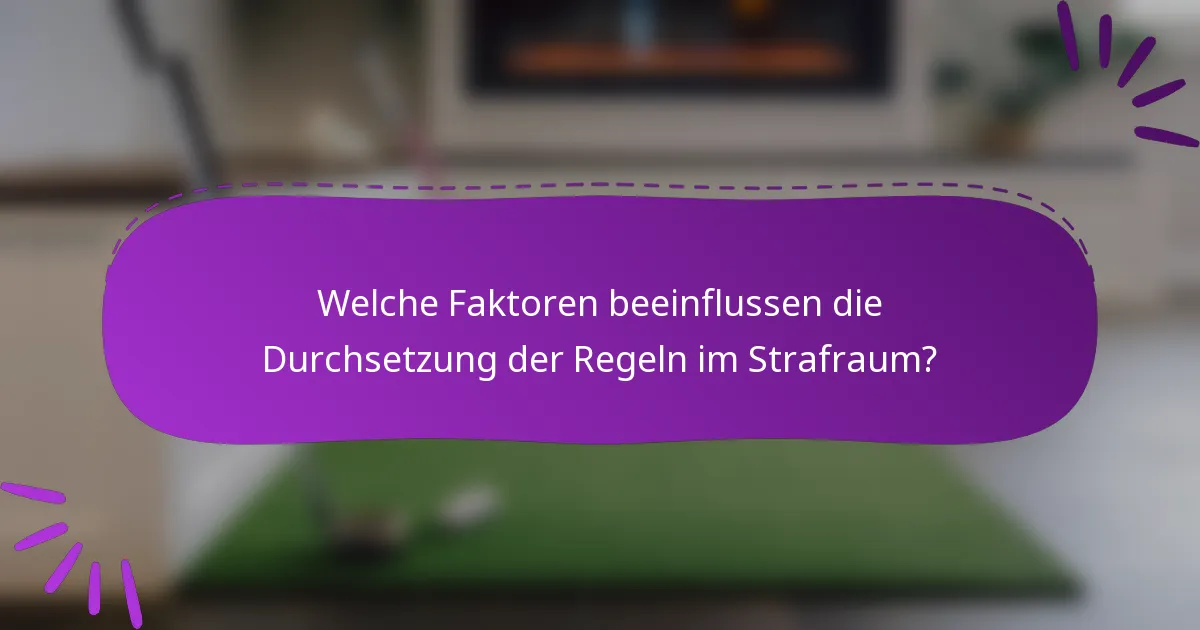 Welche Faktoren beeinflussen die Durchsetzung der Regeln im Strafraum?