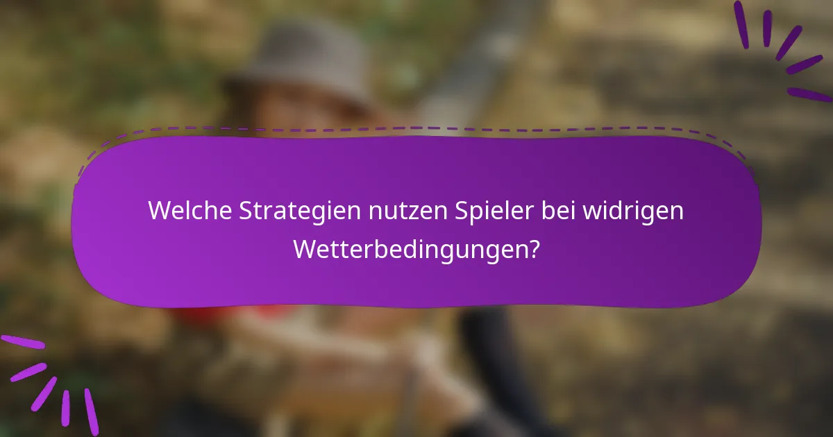 Welche Strategien nutzen Spieler bei widrigen Wetterbedingungen?