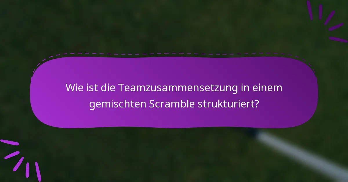 Wie ist die Teamzusammensetzung in einem gemischten Scramble strukturiert?