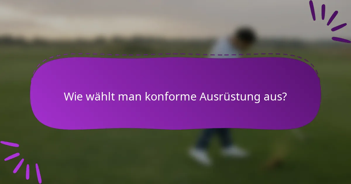 Wie wählt man konforme Ausrüstung aus?